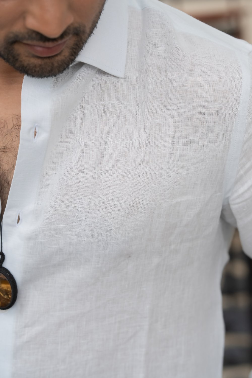 Linen Light Blue Moonlit Shirt By Hilo Design | Grocsy