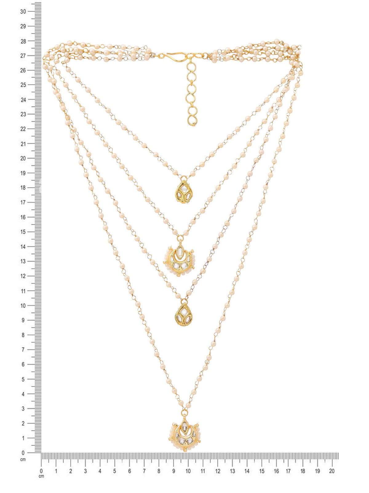 Ruby Raang Gold Kundan Layered Necklace | Grocsy