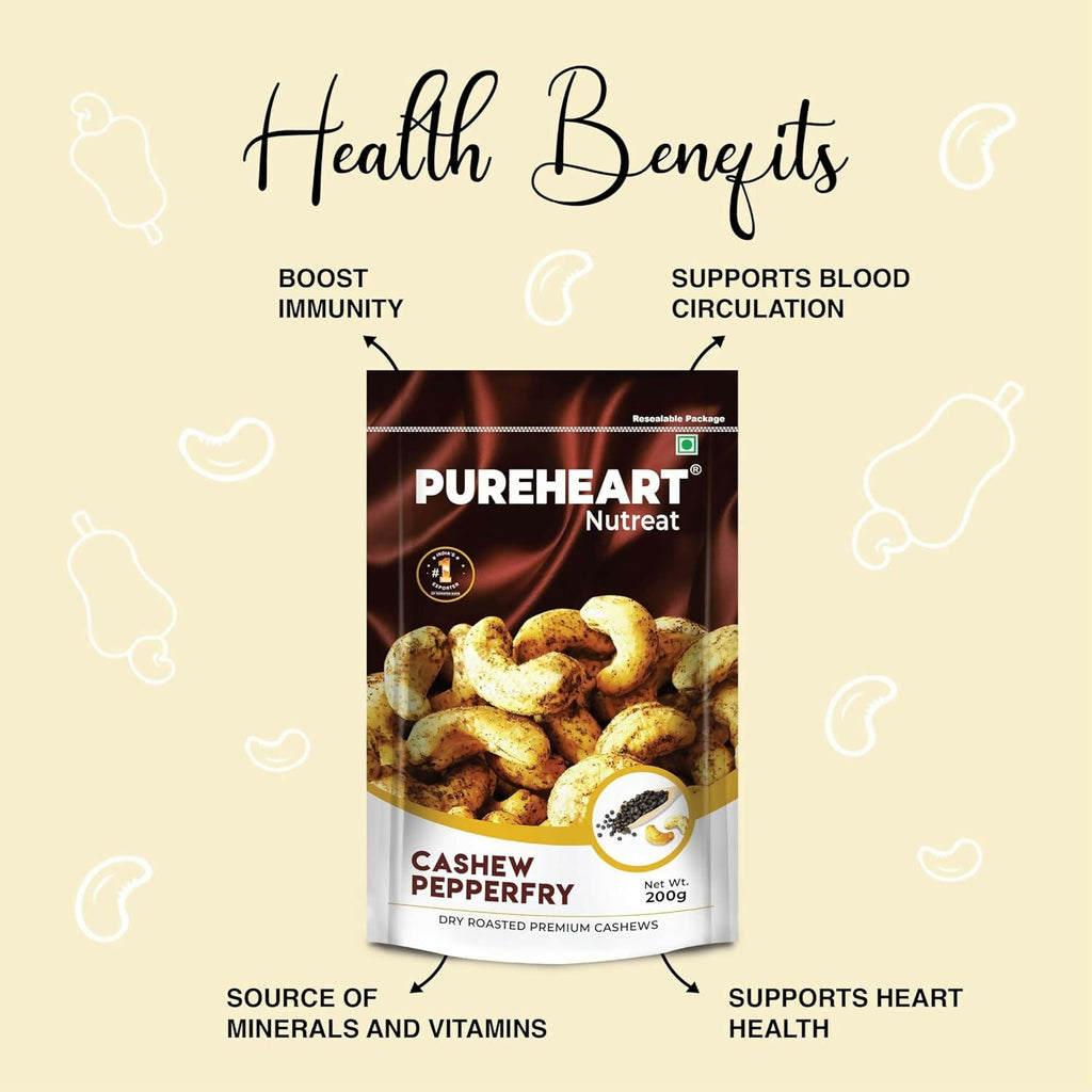 Pureheart Nutreat Pepperfry Cashews | Grocsy