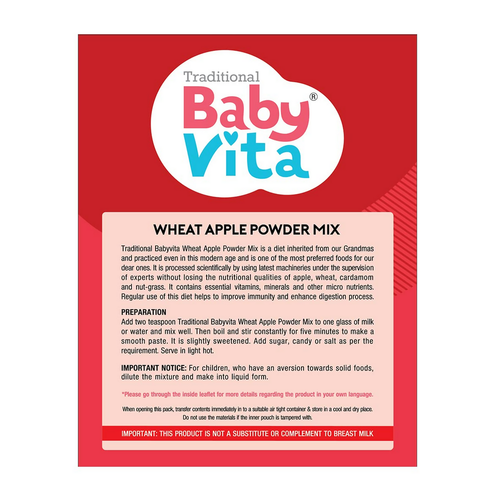 BabyVita Wheat Apple Powder Mix | Grocsy
