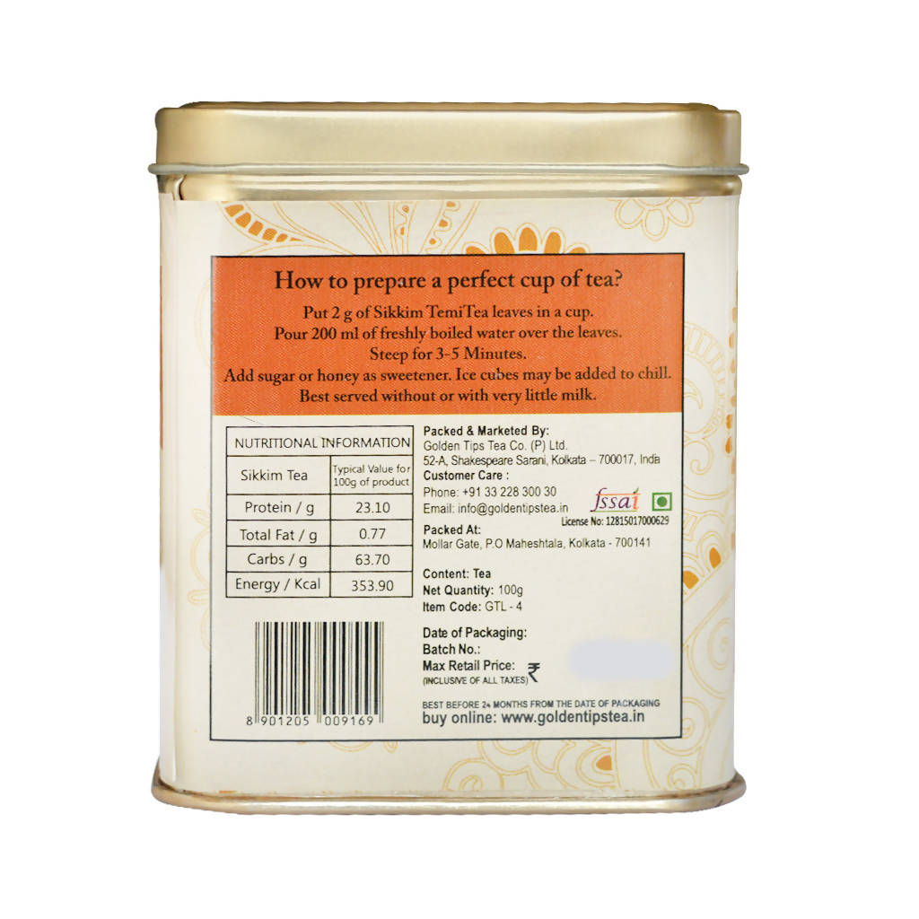 Golden Tips Sikkim Temi Tea - Tin Can | Grocsy