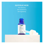 Dermdoc 10% Glycolic Acid Peeling Solution Serum, Pore Cleansing & Brightening, Normal to Oily Skin | Grocsy