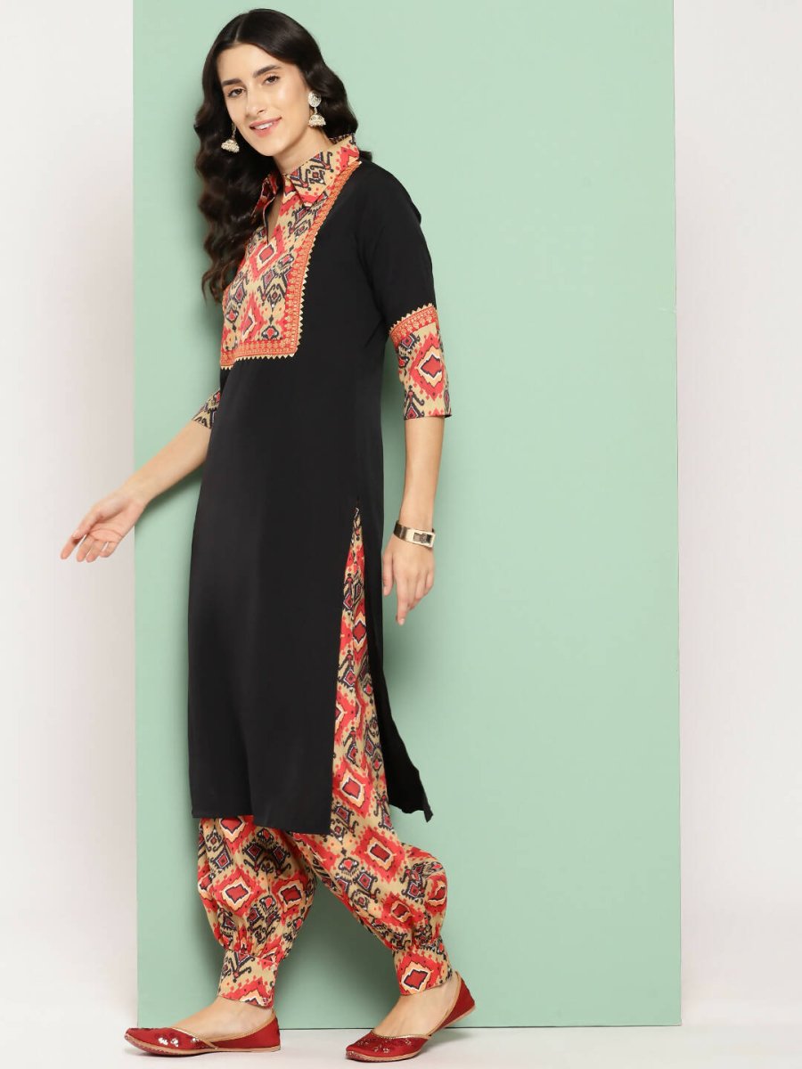 Ahalyaa Women's Traditional wear Kurta Set - Black | Grocsy