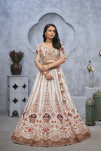 Kesar Fab Purple Silk Embroidered Lehenga | Grocsy
