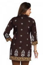 Snehal Creations Endearing Ethnicity Short Brown Tunic | Grocsy