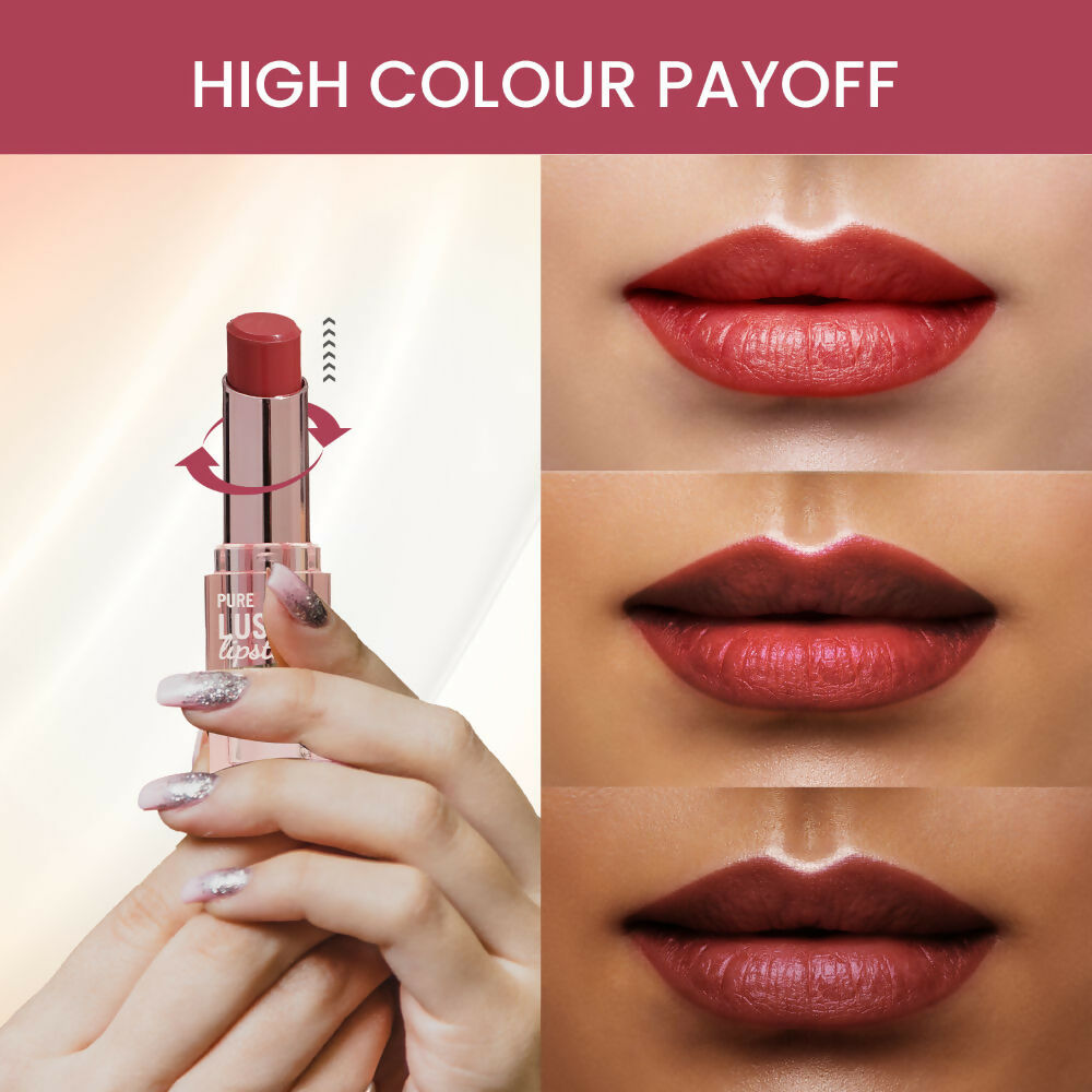 Swiss Beauty High Shine Finish Smooth Glide Pure Lustre Lipstick - 7 Twisted Caramel | Grocsy