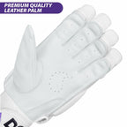 DSC Krunch 7.0 Men's Leather Right Hand Cricket Batting Gloves - Size Small (White Orange) | Grocsy