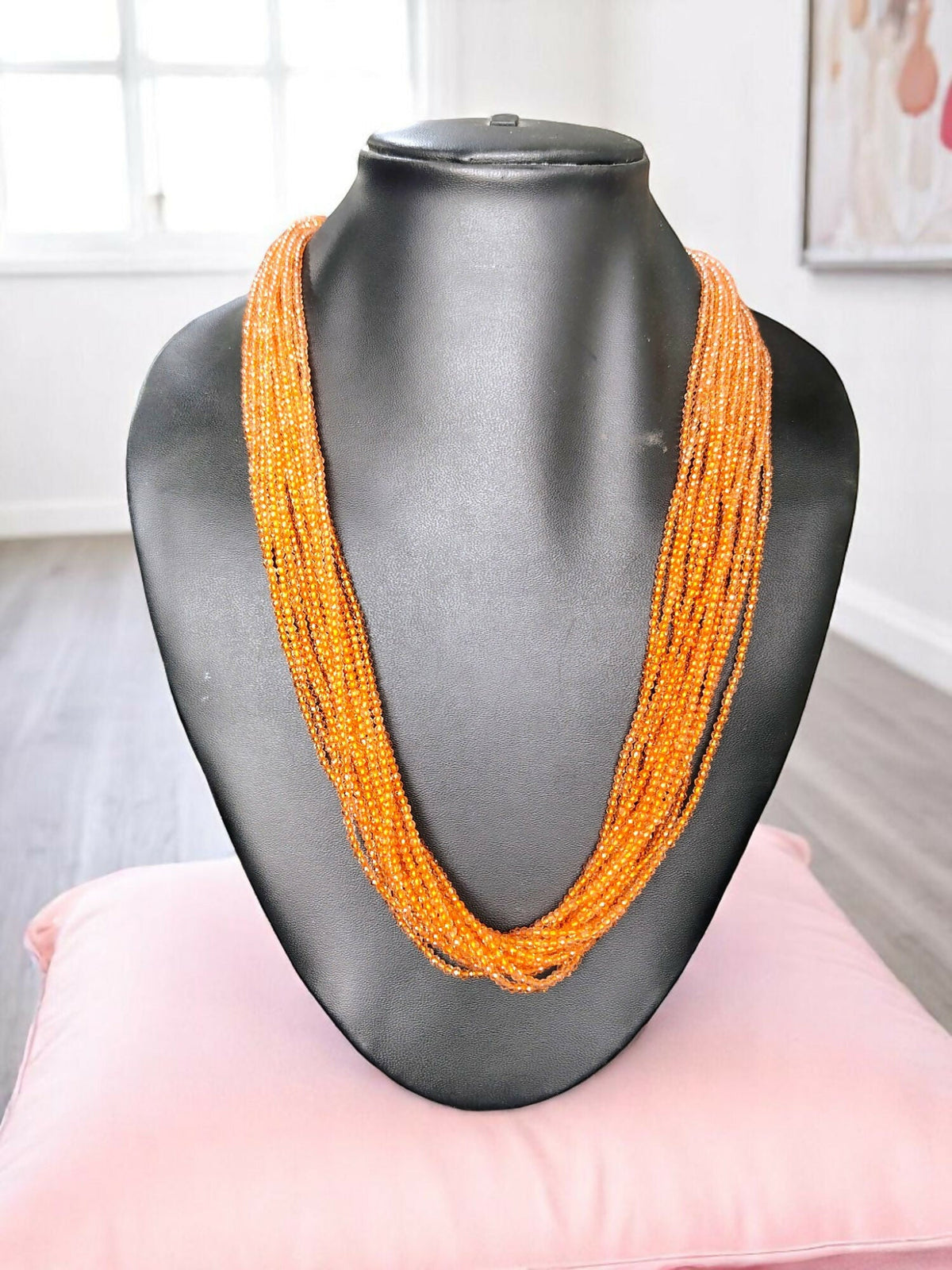 Inhanns Crystal Beads Luxe Edition – Multi-Layered Necklace - Peach | Grocsy