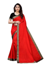 Vamika Red Dola Silk Border Saree (Kirti Red) | Grocsy