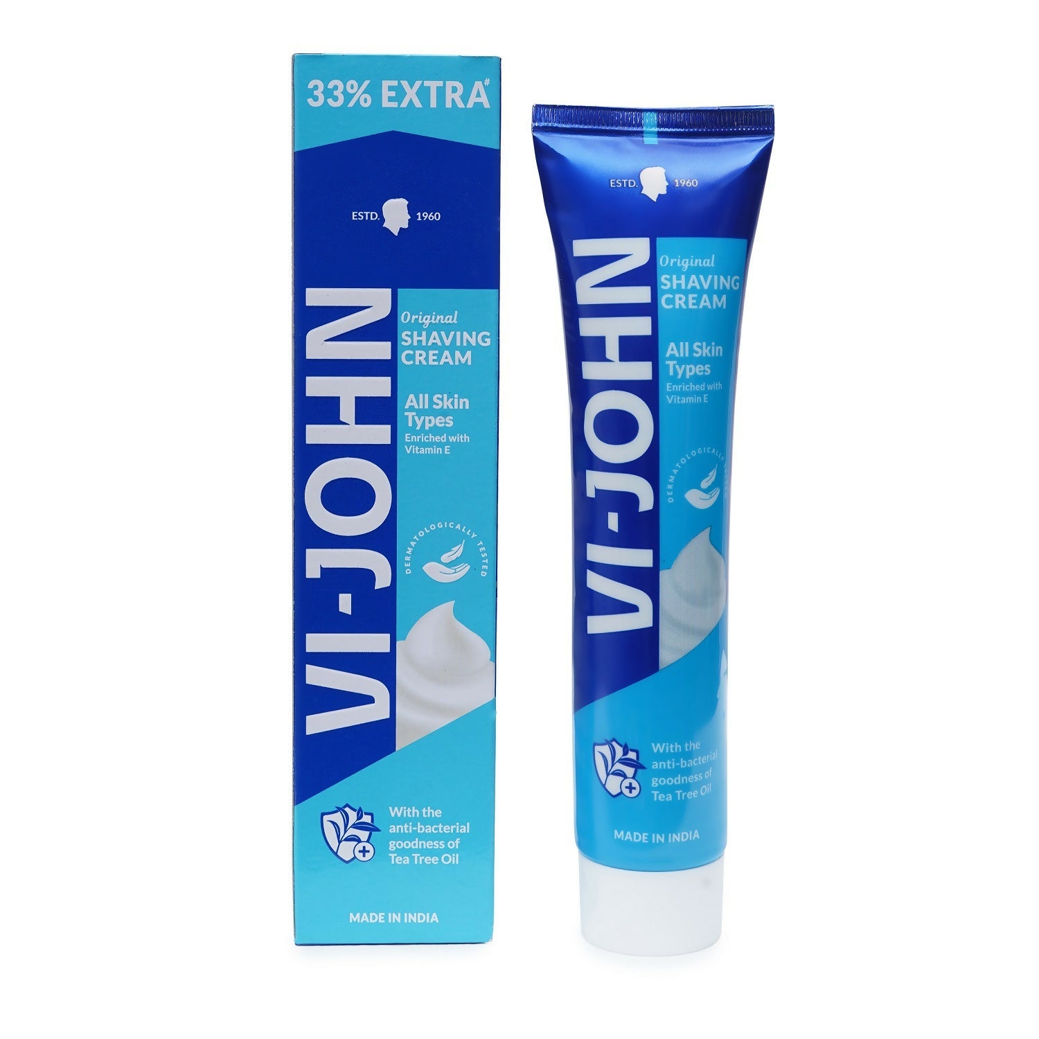 VI-JOHN Dermatologically Tested Vitamin-E enriched Anti Bacterial All Skin Type Shaving Cream | Grocsy