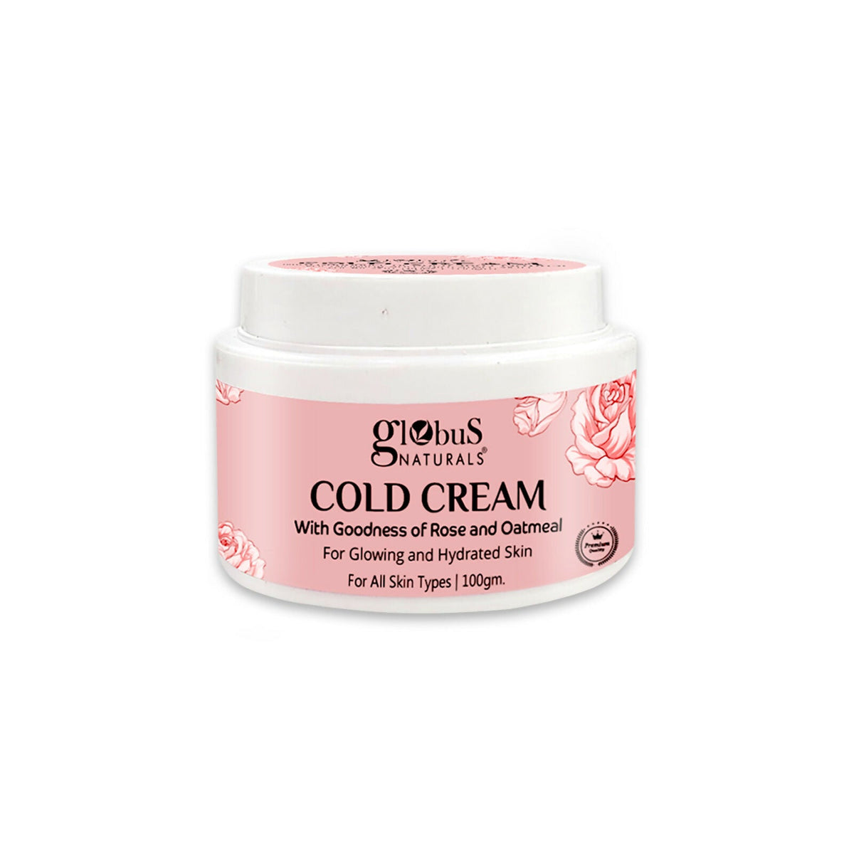 Globus Naturals Cold Cream with Goodness of Rose & Oatmeal For Glowing and Hydrated Skin, All Skin Types | Grocsy