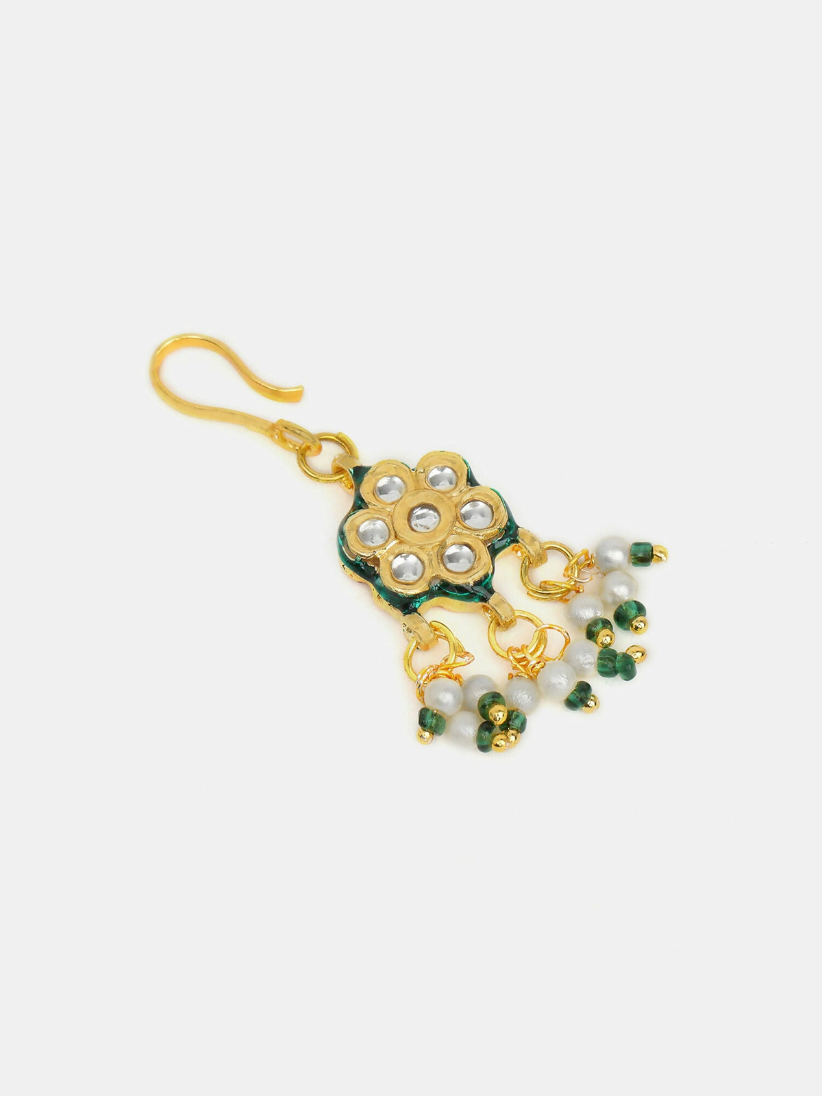Ruby Raang Hair Brooch With Flower Kundan Pearl | Grocsy