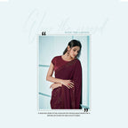 Maroon Lycra sequence Saree with Unstitched Blouse Piece - Norita Elaura | Grocsy