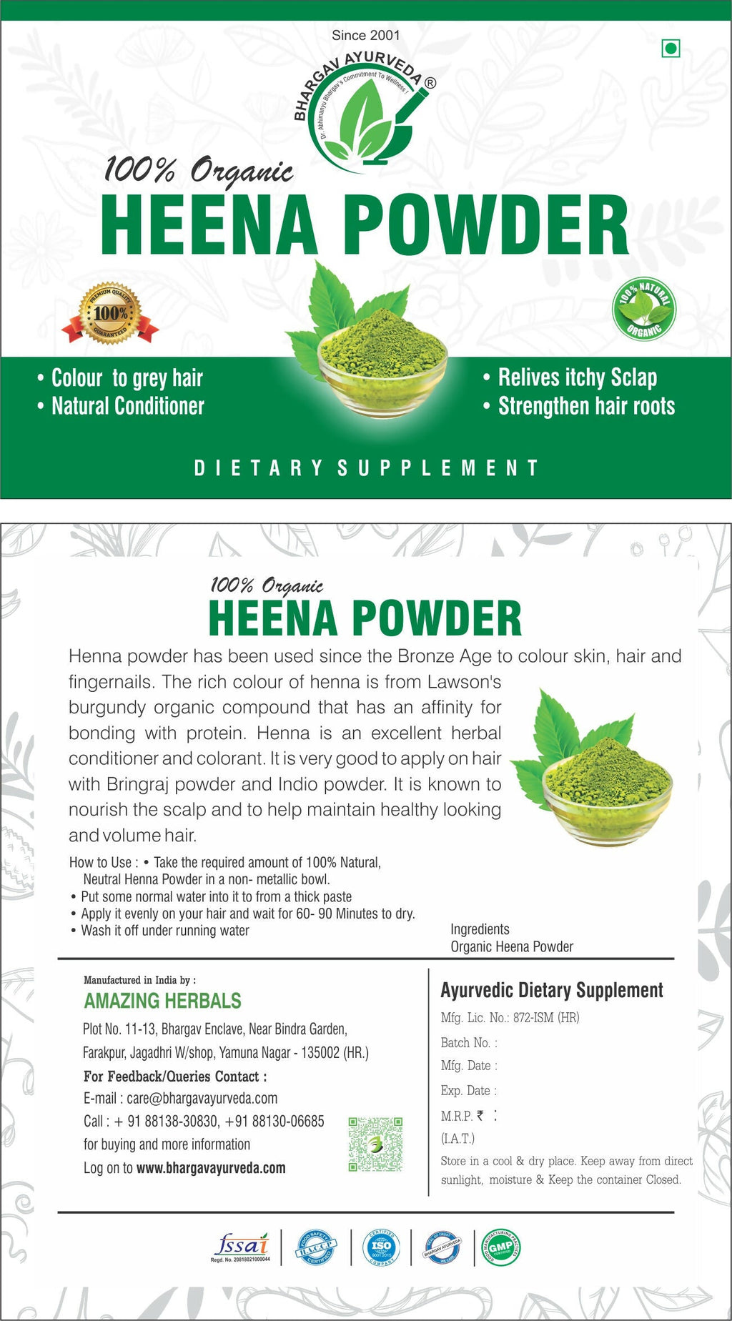Dr.Bhargav’s Heena Powder | Grocsy