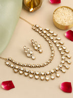 Ruby Raang 3-Layered Neck Piece With Earrings | Grocsy