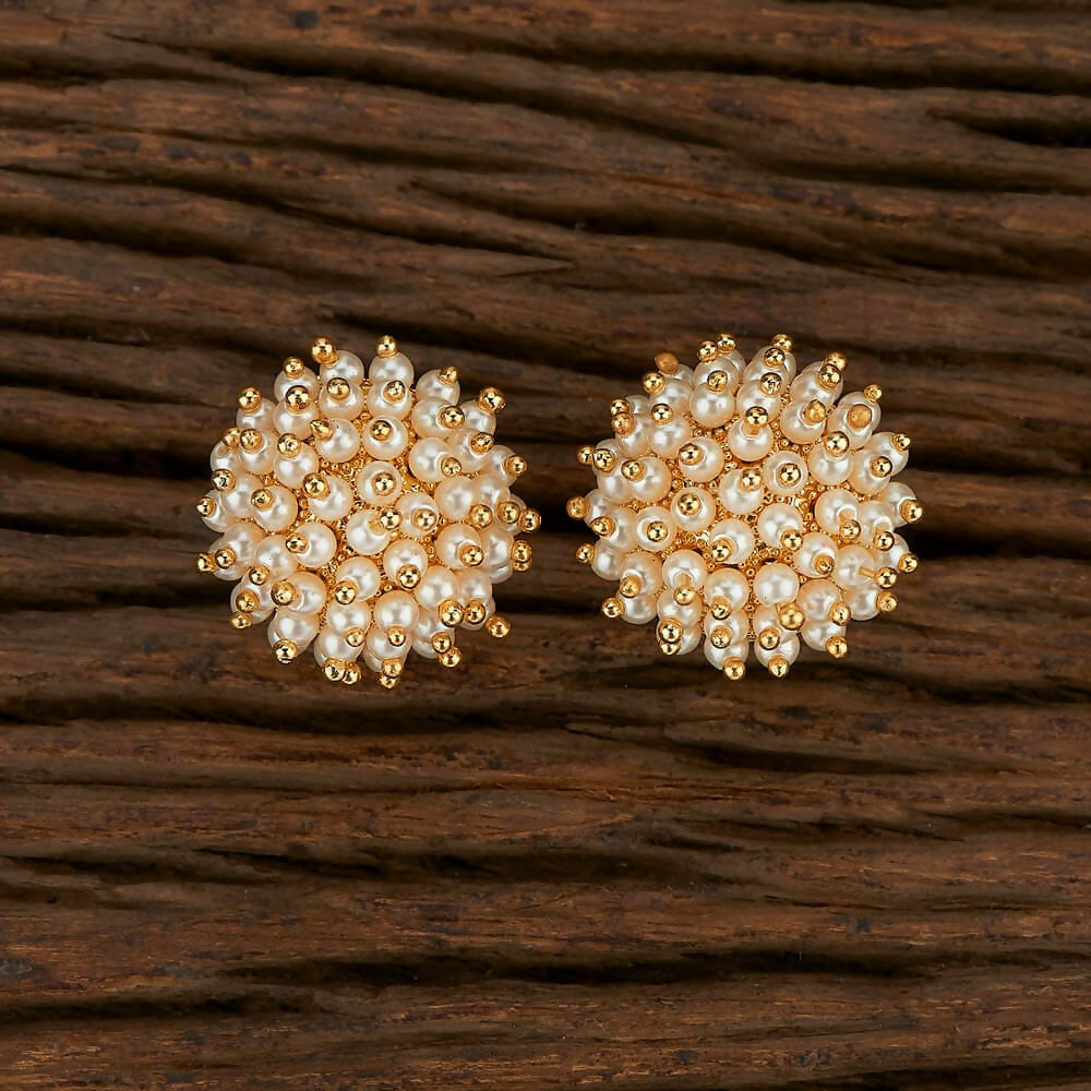 Joban Fashion Women Kundan Pearl Golden White Earrings | Grocsy