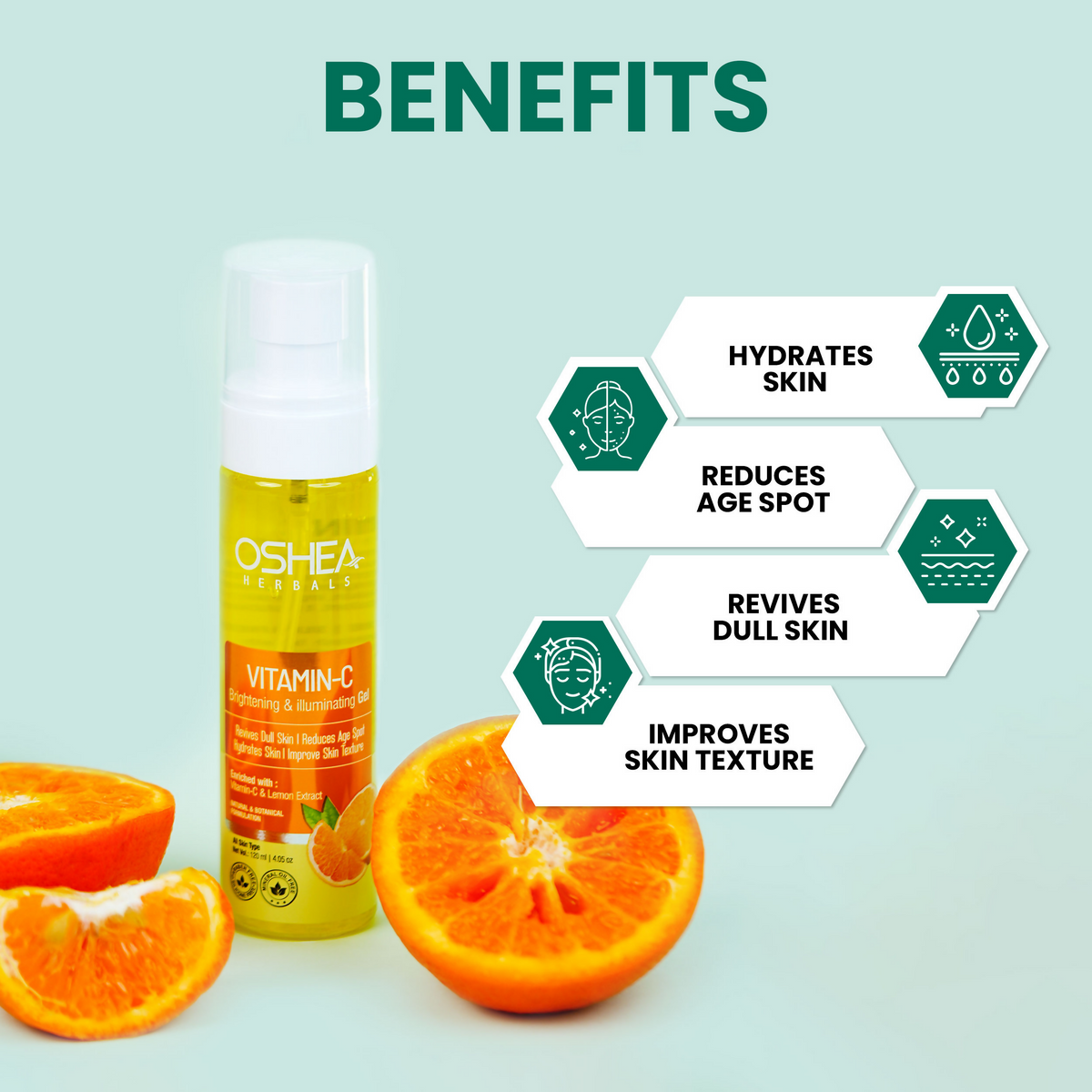 Oshea Herbals Vitamin C Brightening Face Gel | Grocsy