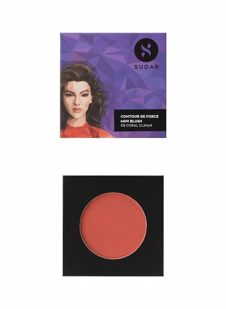 Sugar Cosmetics Contour De Force Mini Blush - 05 Coral Climax | Grocsy