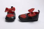 Tiny Bugs Girls Heart Bow Detailing Booties - Black & Red | Grocsy