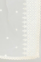 Joban Fashion White Cotton Embroidery Work Pakistani Karanchi Dupatta | Grocsy