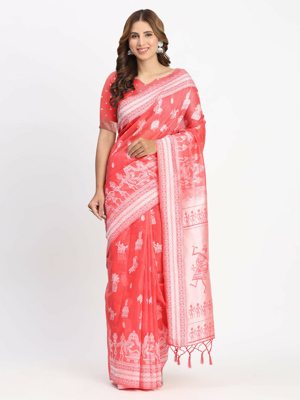 Shree Shyam Fashion Linen Cotton Sky Blue Saree | Grocsy