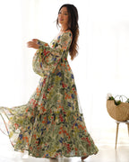 Teeya Creation Sky Blue Color Digital Print Faux Georgette Anarkali Maxi | Grocsy