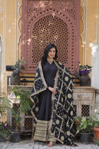 Teeya Creation Black Color Stra Georgette Heavy Embroidery Work Fully Stitched Gown | Grocsy