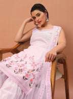 Teeya Creation Pink Color Faux georgette Heavy Embroidery Work Fully Stitched Sharara Set | Grocsy