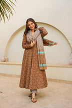 Teeya Creation Multi Green Color Muslin Silk Digital Printed Anarkali gown | Grocsy