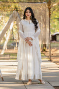 Teeya Creation White Color 1000 Butto Georgette Fabric Heavy embroidery work Fully Stitched Gown | Grocsy