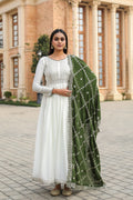 Teeya Creation White Color Chinon Silk Heavy Embroidery Work Fully Stitched Gown | Grocsy