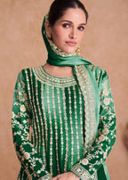 Teeya Creation Multi Colour Chinon Silk Heavy Embroidery Sequence Work Fully Stitched Salwar Suit | Grocsy