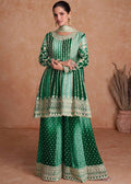 Teeya Creation Multi Colour Chinon Silk Heavy Embroidery Sequence Work Fully Stitched Salwar Suit | Grocsy