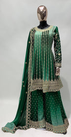 Teeya Creation Multi Colour Chinon Silk Heavy Embroidery Sequence Work Fully Stitched Salwar Suit | Grocsy