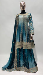 Teeya Creation Multi Colour Chinon Silk Heavy Embroidery Sequence Work Fully Stitched Salwar Suit | Grocsy