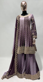 Teeya Creation Multi Colour Chinon Silk Heavy Embroidery Sequence Work Fully Stitched Salwar Suit | Grocsy