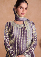 Teeya Creation Multi Colour Chinon Silk Heavy Embroidery Sequence Work Fully Stitched Salwar Suit | Grocsy