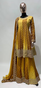 Teeya Creation Multi Colour Chinon Silk Heavy Embroidery Sequence Work Fully Stitched Salwar Suit | Grocsy