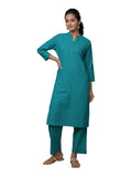 Kaajh Women's Green Solid Metal Embellishment Kurta | Grocsy