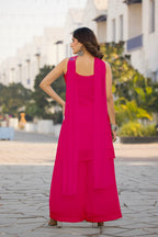 Teeya Creation Pink Color Chinon Silk Heavy Embroidery Work Pakistani Style Fully Stitched Salwar Suit | Grocsy