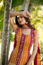 Teeya Creation Multi Color Georgette Heavy Embroidery Work Fully Stitched Palazzo Set | Grocsy