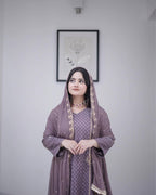Teeya Creation Violet Color Faux Georgette Heavy Embroidery Work Fully Stitched Salwar Suit | Grocsy