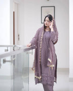 Teeya Creation Violet Color Faux Georgette Heavy Embroidery Work Fully Stitched Salwar Suit | Grocsy