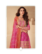 Teeya Creation Multi Color Chinnon Silk Digital Print With Embroidery Work Fully Stitched Palazzo Pair | Grocsy