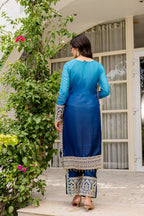 Teeya Creation Multi Color Star Georgette Embroidery Work Fully Stitched Salwar Suit | Grocsy