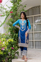 Teeya Creation Multi Color Star Georgette Embroidery Work Fully Stitched Salwar Suit | Grocsy