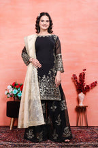 Teeya Creation Black Color Faux Georgette Embroidery Work Fully Stitched Salwar Suit | Grocsy