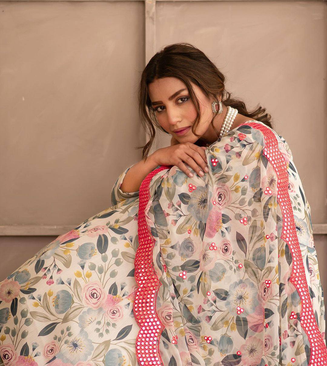 Teeya Creation Multicolor Chinon Silk Digital Print With Sequence Work Anarkali With Pants And Dupatta | Grocsy