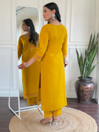 The52 Women's Roman Silk Embroidered Straight Kurta, Pant and Dupatta Set | Grocsy