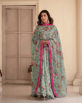 Teeya Creation Multicolor Chinon Silk Digital Print With Sequence Work Anarkali With Pants And Dupatta | Grocsy